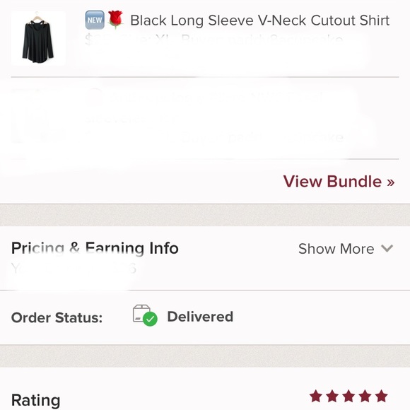  Black Long Sleeve V-Neck Cutout Shirt - Picture 4 of 5